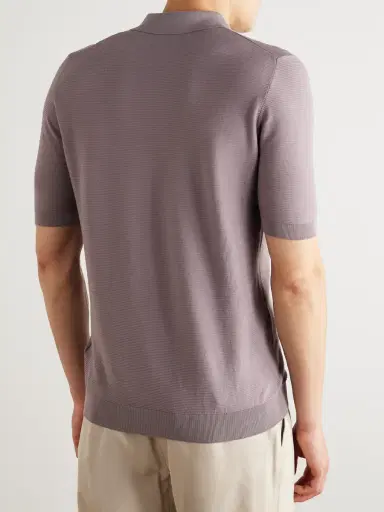 ELEVENTY Slim-Fit Ribbed Cotton Polo Shirt - Men | Thumbnail 3 ELEVENTY Slim-Fit Ribbed Cotton Polo Shirt - Men | Thumbnail 3