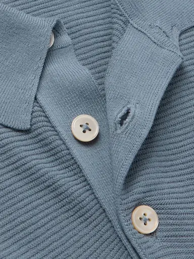 ELEVENTY Slim-Fit Ribbed Cotton Polo Shirt - Men | Thumbnail 5 ELEVENTY Slim-Fit Ribbed Cotton Polo Shirt - Men | Thumbnail 5