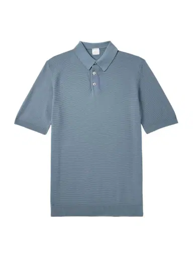 ELEVENTY Slim-Fit Ribbed Cotton Polo Shirt - Men | Thumbnail 1 ELEVENTY Slim-Fit Ribbed Cotton Polo Shirt - Men | Thumbnail 1