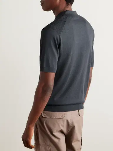 Orlebar Brown Burnham Slim-Fit Silk and Cotton-Blend Polo Shirt - Men | Thumbnail 4 Orlebar Brown Burnham Slim-Fit Silk and Cotton-Blend Polo Shirt - Men | Thumbnail 4