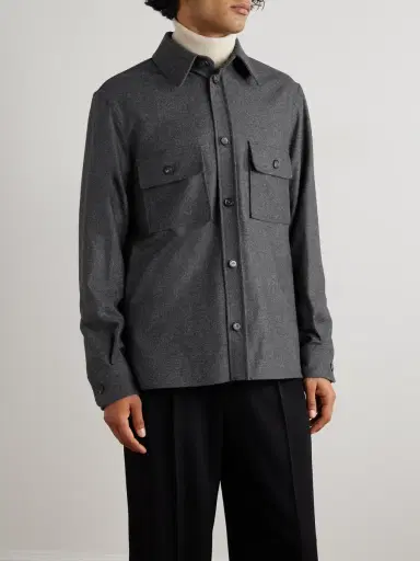 Loro Piana Jim Wish® Flannel Overshirt - Men | Thumbnail 3 Loro Piana Jim Wish® Flannel Overshirt - Men | Thumbnail 3