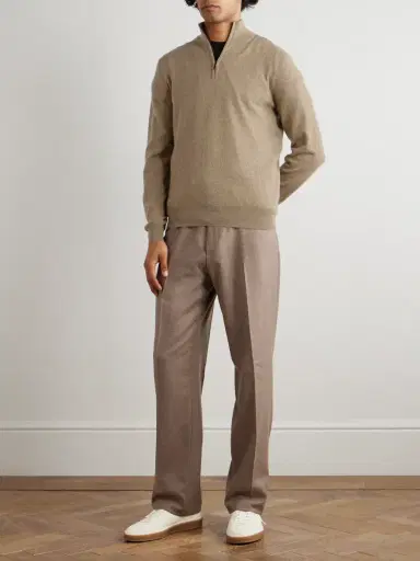Loro Piana Slim-Fit Baby Cashmere Half-Zip Sweater - Men | Thumbnail 2 Loro Piana Slim-Fit Baby Cashmere Half-Zip Sweater - Men | Thumbnail 2
