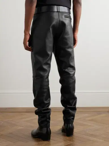 Saint Laurent Tapered Leather Trousers - Men | Thumbnail 4 Saint Laurent Tapered Leather Trousers - Men | Thumbnail 4