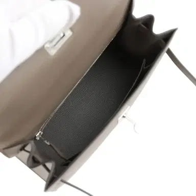 HERMÈS Hermes Kelly Sellier 25 Etain Epsom Palladium Hardware | Thumbnail 8 HERMÈS Hermes Kelly Sellier 25 Etain Epsom Palladium Hardware | Thumbnail 8