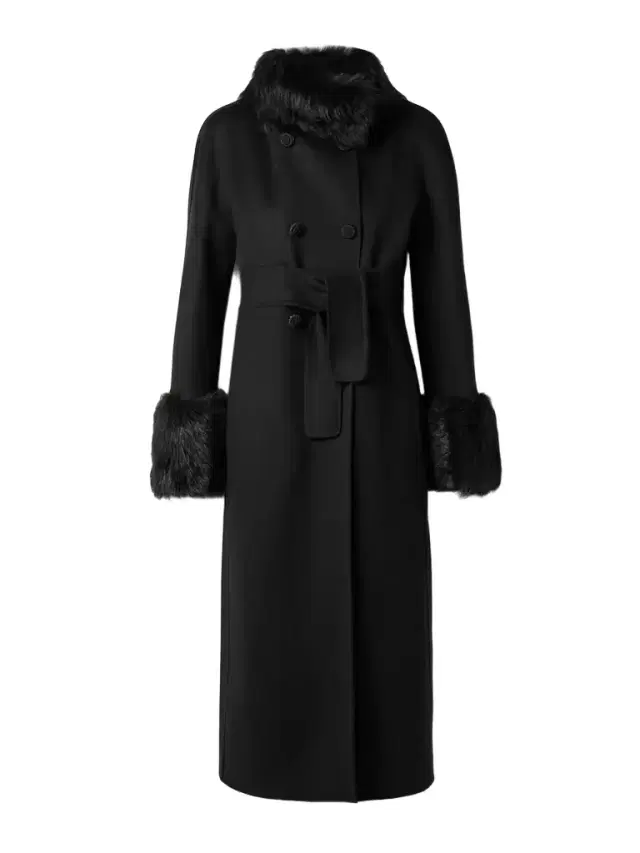 Double-breasted Shearling-trimmed Wool And Cashmere-blend Felt Coat Double-breasted Shearling-trimmed Wool And Cashmere-blend Felt Coat