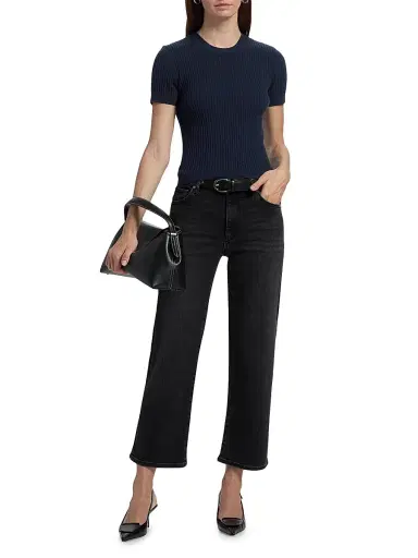 Frame Women's Fine Knit Short-Sleeve Top | Thumbnail 2 Frame Women's Fine Knit Short-Sleeve Top | Thumbnail 2