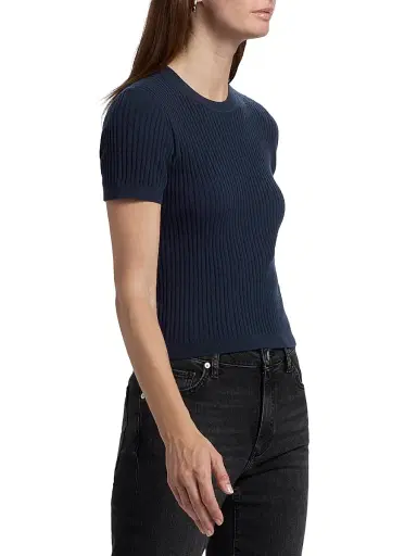 Frame Women's Fine Knit Short-Sleeve Top | Thumbnail 4 Frame Women's Fine Knit Short-Sleeve Top | Thumbnail 4