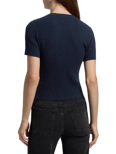 Frame Women's Fine Knit Short-Sleeve Top | Thumbnail 5 Frame Women's Fine Knit Short-Sleeve Top | Thumbnail 5