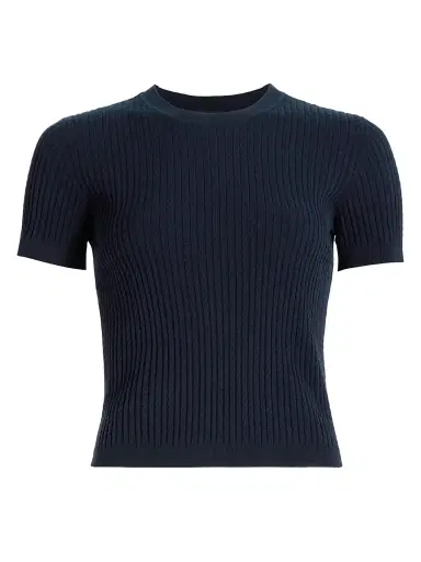 Frame Women's Fine Knit Short-Sleeve Top | Thumbnail 1 Frame Women's Fine Knit Short-Sleeve Top | Thumbnail 1