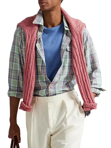 Polo Ralph Lauren Men's Classic-Fit Plaid Twill Shirt - Sage Blue Multi | Thumbnail 5 Polo Ralph Lauren Men's Classic-Fit Plaid Twill Shirt - Sage Blue Multi | Thumbnail 5