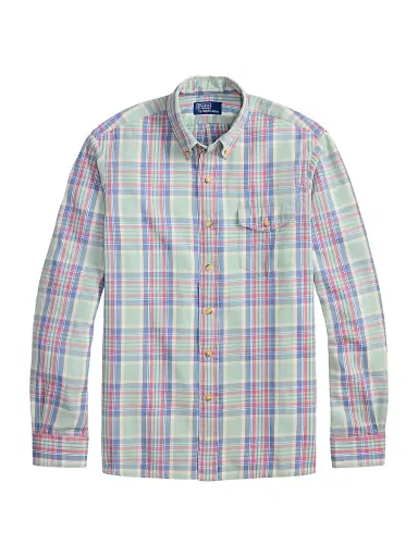 Polo Ralph Lauren Men's Classic-Fit Plaid Twill Shirt - Sage Blue Multi | Thumbnail 1 Polo Ralph Lauren Men's Classic-Fit Plaid Twill Shirt - Sage Blue Multi | Thumbnail 1