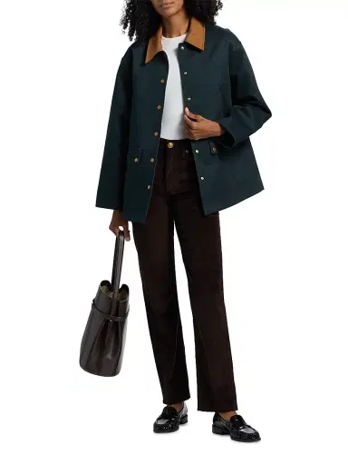 rag & bone Women's Cassidy Canvas Snap-Front Jacket - Sal | Thumbnail 2 rag & bone Women's Cassidy Canvas Snap-Front Jacket - Sal | Thumbnail 2