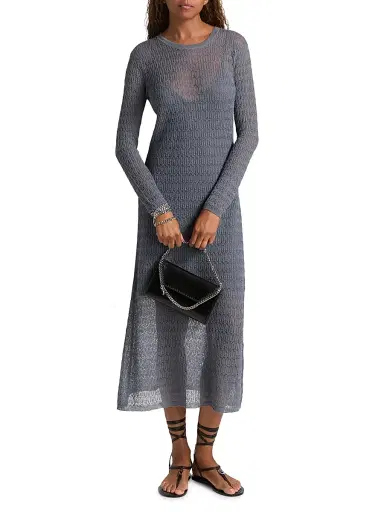 Proenza Schouler White Label Women's Miriam Sheer Crochet Maxi Dress - Slate | Thumbnail 2 Proenza Schouler White Label Women's Miriam Sheer Crochet Maxi Dress - Slate | Thumbnail 2