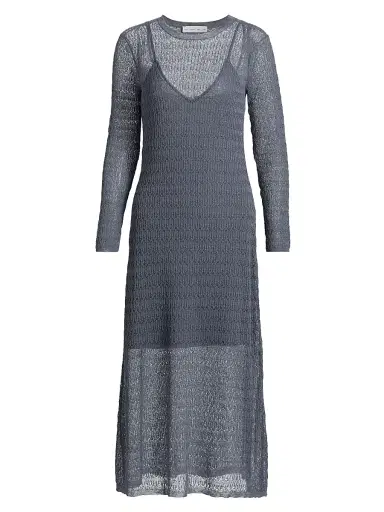 Proenza Schouler White Label Women's Miriam Sheer Crochet Maxi Dress - Slate | Thumbnail 1 Proenza Schouler White Label Women's Miriam Sheer Crochet Maxi Dress - Slate | Thumbnail 1