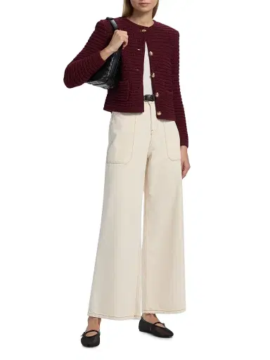 Ba&sh Women's Mallou Cotton High-Rise Wide-Leg Jeans - Ecru - Size XL | Thumbnail 2 Ba&sh Women's Mallou Cotton High-Rise Wide-Leg Jeans - Ecru - Size XL | Thumbnail 2