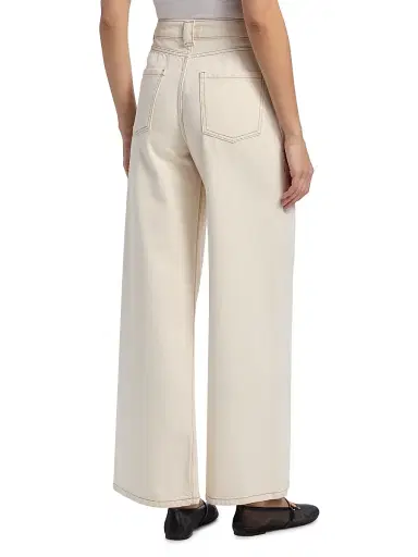Ba&sh Women's Mallou Cotton High-Rise Wide-Leg Jeans - Ecru - Size XL | Thumbnail 5 Ba&sh Women's Mallou Cotton High-Rise Wide-Leg Jeans - Ecru - Size XL | Thumbnail 5