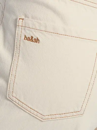 Ba&sh Women's Mallou Cotton High-Rise Wide-Leg Jeans - Ecru - Size XL | Thumbnail 7 Ba&sh Women's Mallou Cotton High-Rise Wide-Leg Jeans - Ecru - Size XL | Thumbnail 7