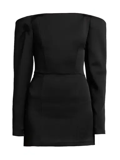 Stella McCartney Women's Satin Off-the-Shoulder Minidress - Black | Thumbnail 1 Stella McCartney Women's Satin Off-the-Shoulder Minidress - Black | Thumbnail 1