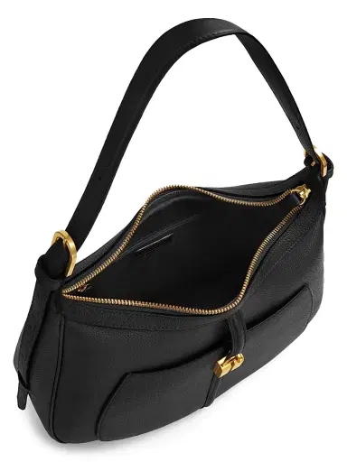 DeMellier Women's Siena Grained Leather Hobo Bag - Black Grain | Thumbnail 4 DeMellier Women's Siena Grained Leather Hobo Bag - Black Grain | Thumbnail 4