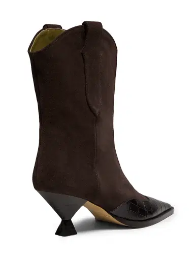 Maria Luca Women's Nila 65MM Suede Booties - Dark Brown - Size 9.5 | Thumbnail 3 Maria Luca Women's Nila 65MM Suede Booties - Dark Brown - Size 9.5 | Thumbnail 3