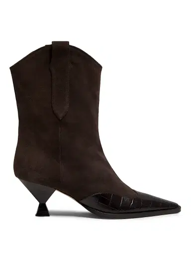 Maria Luca Women's Nila 65MM Suede Booties - Dark Brown - Size 9.5 | Thumbnail 1 Maria Luca Women's Nila 65MM Suede Booties - Dark Brown - Size 9.5 | Thumbnail 1