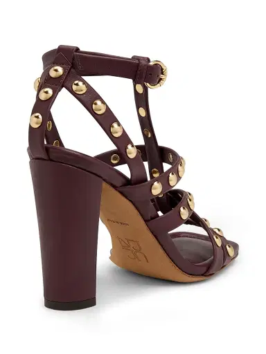 Ulla Johnson Women's Bijou 95MM Studded Leather Sandals - Cognac | Thumbnail 3 Ulla Johnson Women's Bijou 95MM Studded Leather Sandals - Cognac | Thumbnail 3