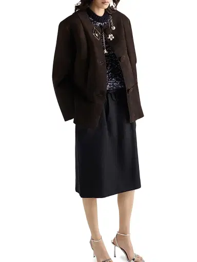 Prada Women's Bonded Suede Jacket - Brown | Thumbnail 6 Prada Women's Bonded Suede Jacket - Brown | Thumbnail 6