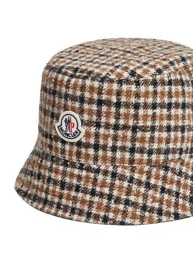 Moncler Women's Hat in Wool Blend - Brown Black | Thumbnail 3 Moncler Women's Hat in Wool Blend - Brown Black | Thumbnail 3