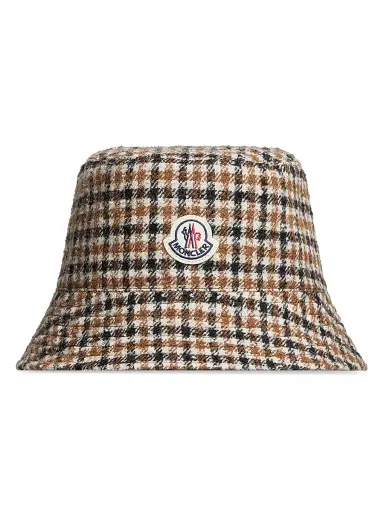 Moncler Women's Hat in Wool Blend - Brown Black | Thumbnail 1 Moncler Women's Hat in Wool Blend - Brown Black | Thumbnail 1