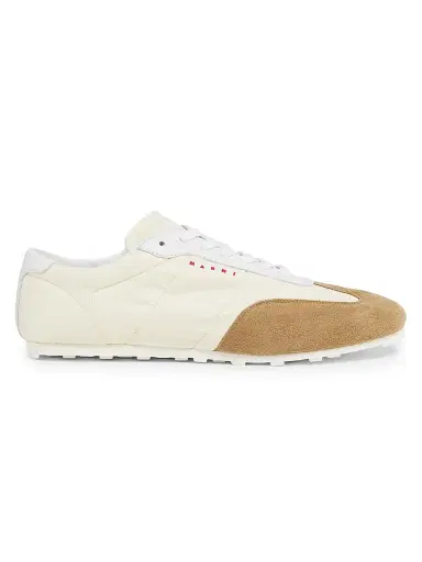 Marni Men's Retro Suede-Detailed Sneakers - Off White | Thumbnail 1 Marni Men's Retro Suede-Detailed Sneakers - Off White | Thumbnail 1