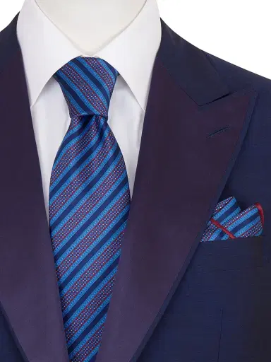 Stefano Ricci Men's Luxury Silk Tie Set - Red Navy | Thumbnail 2 Stefano Ricci Men's Luxury Silk Tie Set - Red Navy | Thumbnail 2