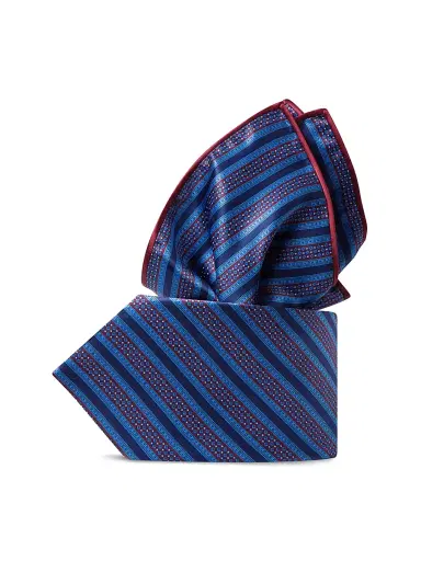 Stefano Ricci Men's Luxury Silk Tie Set - Red Navy | Thumbnail 1 Stefano Ricci Men's Luxury Silk Tie Set - Red Navy | Thumbnail 1