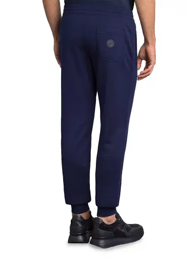 Stefano Ricci Men's Silk and Cotton with Croc Jogging Trousers - Deep Blue - Size 40 | Thumbnail 3 Stefano Ricci Men's Silk and Cotton with Croc Jogging Trousers - Deep Blue - Size 40 | Thumbnail 3