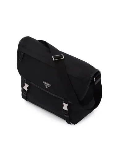 Prada Men's Re-Nylon and Saffiano Leather Shoulder Bag - Black | Thumbnail 4 Prada Men's Re-Nylon and Saffiano Leather Shoulder Bag - Black | Thumbnail 4