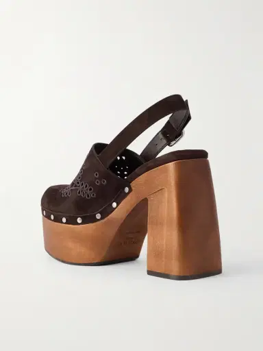 Jimmy Choo Alida 135 Embroidered Studded Suede Platform Clogs | Thumbnail 3 Jimmy Choo Alida 135 Embroidered Studded Suede Platform Clogs | Thumbnail 3