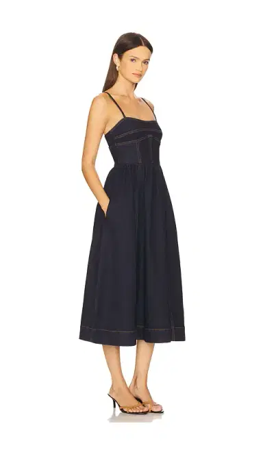 susana monaco Denim Corset Midi Dress | Thumbnail 2 susana monaco Denim Corset Midi Dress | Thumbnail 2