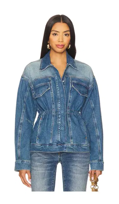 Good American Barrel Sleeve Denim Jacket | Thumbnail 1 Good American Barrel Sleeve Denim Jacket | Thumbnail 1