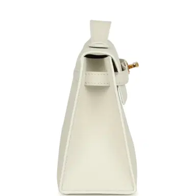 HERMÈS Hermes Kelly Pochette White Swift Gold Hardware | Thumbnail 3 HERMÈS Hermes Kelly Pochette White Swift Gold Hardware | Thumbnail 3