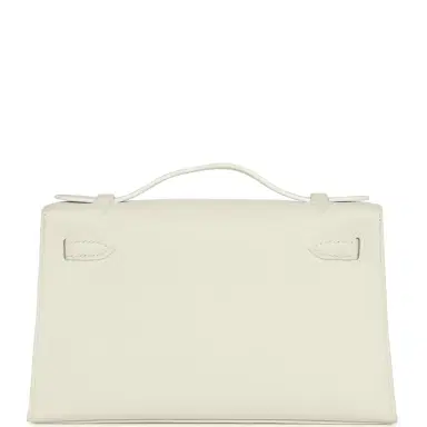 HERMÈS Hermes Kelly Pochette White Swift Gold Hardware | Thumbnail 4 HERMÈS Hermes Kelly Pochette White Swift Gold Hardware | Thumbnail 4
