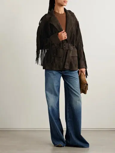 Nour Hammour Cassidy Belted Fringed Suede Jacket | Thumbnail 2 Nour Hammour Cassidy Belted Fringed Suede Jacket | Thumbnail 2
