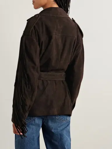 Nour Hammour Cassidy Belted Fringed Suede Jacket | Thumbnail 3 Nour Hammour Cassidy Belted Fringed Suede Jacket | Thumbnail 3