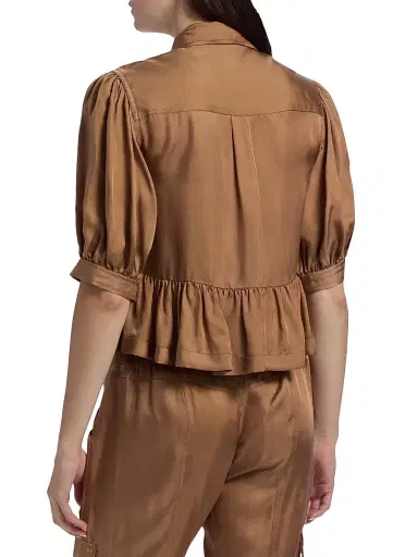 Cinq à Sept Women's Daphne Peplum Jacket - Brown Sandstone | Thumbnail 5 Cinq à Sept Women's Daphne Peplum Jacket - Brown Sandstone | Thumbnail 5