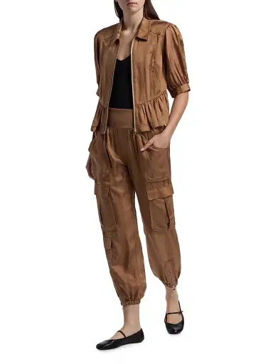 Cinq à Sept Women's Raven Satin Pants - Brown Sandstone | Thumbnail 2 Cinq à Sept Women's Raven Satin Pants - Brown Sandstone | Thumbnail 2