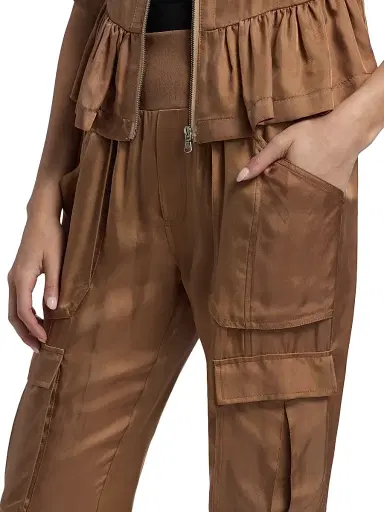 Cinq à Sept Women's Raven Satin Pants - Brown Sandstone | Thumbnail 6 Cinq à Sept Women's Raven Satin Pants - Brown Sandstone | Thumbnail 6