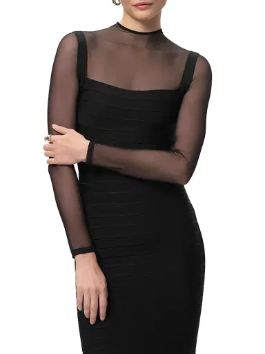 Hervé Léger Women's The Ella Bandage Knit Gown - Black | Thumbnail 5 Hervé Léger Women's The Ella Bandage Knit Gown - Black | Thumbnail 5