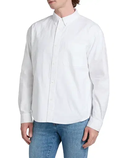 Frame Men's Oxford Cotton Button-Down Shirt - White - Size XXL | Thumbnail 4 Frame Men's Oxford Cotton Button-Down Shirt - White - Size XXL | Thumbnail 4