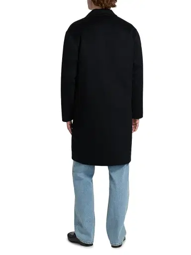 FRAME Men's Double Face Wool Overcoat - Dark Navy | Thumbnail 5 FRAME Men's Double Face Wool Overcoat - Dark Navy | Thumbnail 5