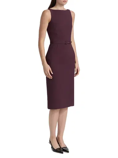 Adam Lippes Women's Annette Wool-Silk Sheath Dress - Plum | Thumbnail 4 Adam Lippes Women's Annette Wool-Silk Sheath Dress - Plum | Thumbnail 4