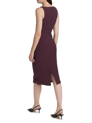 Adam Lippes Women's Annette Wool-Silk Sheath Dress - Plum | Thumbnail 5 Adam Lippes Women's Annette Wool-Silk Sheath Dress - Plum | Thumbnail 5