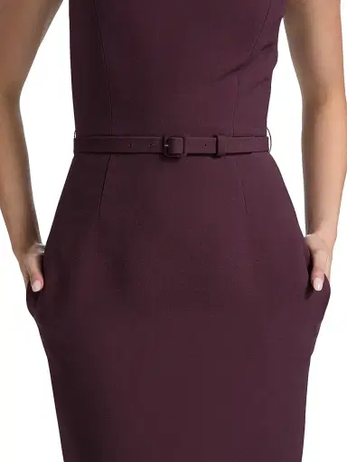 Adam Lippes Women's Annette Wool-Silk Sheath Dress - Plum | Thumbnail 6 Adam Lippes Women's Annette Wool-Silk Sheath Dress - Plum | Thumbnail 6